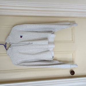 Champion Cropped Women's Hoodie XL Grey Reverse Weave